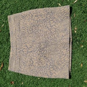 Ann Taylor LOFT Tan & Gray Animal Print Mini Skirt Size 8